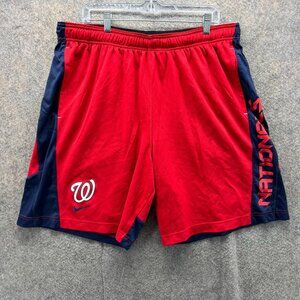 Washington Nationals Shorts Men XL Red Navy Nike Dri-FIT Authentic Collection